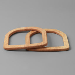 Ручки для сумки деревянные, 12×12.9 см, 2 шт., бежевые