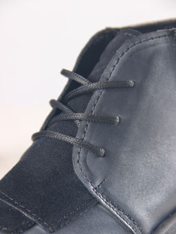 Ботинки 305.927bl.Вакса черная+черная замша/байка