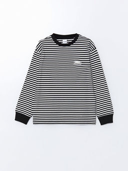 Bisiklet Yaka ?izgili Uzun Kollu Erkek ?ocuk Ti??rt