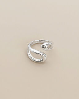 Кольцо с белым серебрением