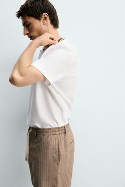 BERMUDA RELAXED FIT ALGOD?N - LINO / Marr?n / Crudo - Zara фото 5