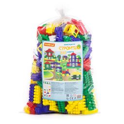 Конструктор Строитель (Макси-плюс, 350 элементов) (в мешке)