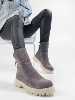 Ботинки 233.1541be. Серый замок/Шерсть
