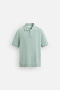 TEXTURED KNIT POLO SHIRT - Zara фото 7