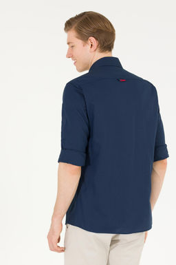 U. S. Polo Assn Мужская темно-синяя базовая рубашка с длинным рукавом - U.s. polo assn фото 5