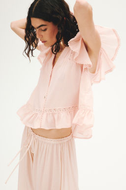 Blusa con inserciones de encaje - H&m фото 6
