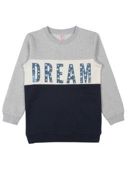 CRB wear/CWK 62265 Платье типа туника для девочки, серый меланж-темно-синий/Ex.Cherubino