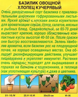Базилик овощной Хлопец кучерявый 0,2г (Аэлита)