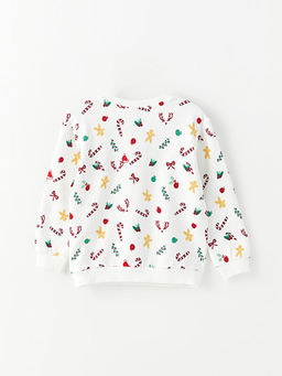 Bisiklet Yaka Uzun Kollu Bask?l? Erkek Bebek Sweatshirt - Waikiki фото 3
