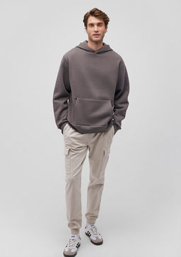 Kapusonlu Gri Basic Sweatshirt