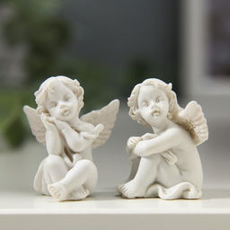 Цена за 2 шт. Фигурка полистоун «Ангелок отдыхающий», 3.8×2.6×3 см, МИКС