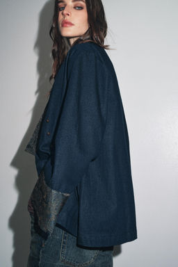 JACQUARD DENIM-EFFECT KIMONO - Zara фото 3