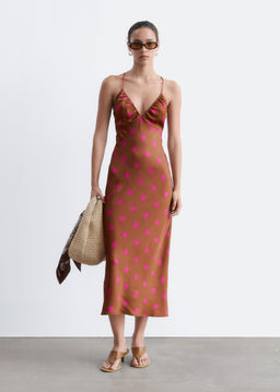 Vestido midi lencero de sat?n