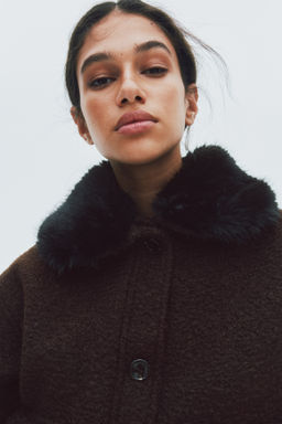 Cazadora de sarga con cuello efecto pelo - H&m фото 6
