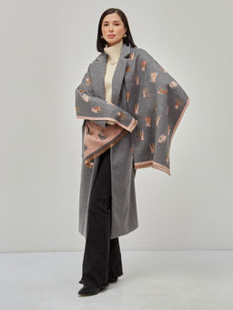 В составе шерсть ! теплый двусторонний палантин - Tantino фото 5