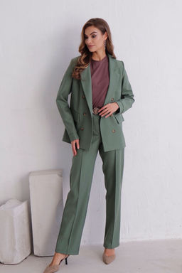 11722 Брюки со стрелками в приглушённом зелёном - Martichelli фото 9