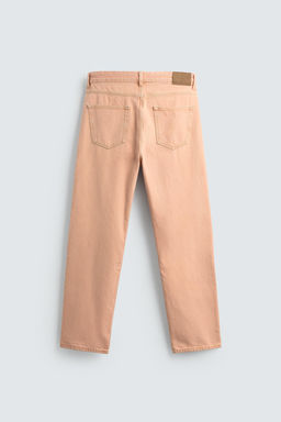 JEANS STRAIGHT FIT COLOR LAVADO / Naranja - Zara фото 8