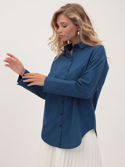 Блузка женская дл. рук. KATHARINA KROSS KK-B-0004V-т.синий  фото 2