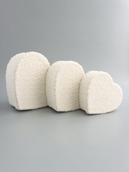 Набор подарочных коробок 3 в 1 сердца, молочный, плюшевая поверхность, L:30?27.5?12 см M:25.5?23.5?10 см S:20.7?19.5?8 см