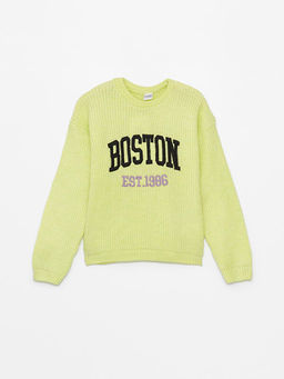 Bisiklet Yaka Nak??l? Uzun Kollu K?z ?ocuk Triko Kazak - Waikiki фото 3