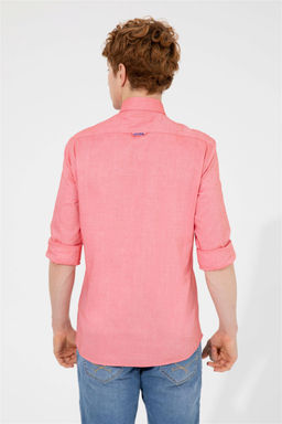 Мужская красная базовая рубашка с длинным рукавом Неожиданная скидка в корзине - U.s. polo assn фото 5