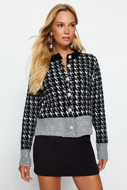 TRENDYOLMILLA Ekru Buklet Iplikli Desenli Ceket Gorunumlu Triko H?rka TWOAW24HI00277  фото 10