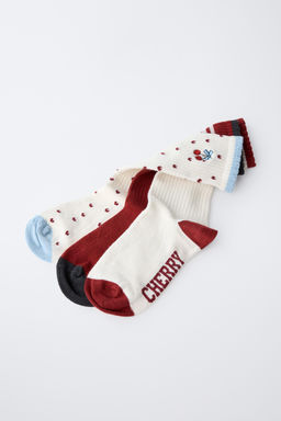 3-PACK OF CHERRY AND TEXT SOCKS - Zara фото 3