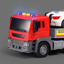 Машина "Пожарный тягач" 1:16 (свет, звук) в коробке
