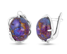 Серьги, бирюза аризонская, СПН1775