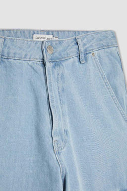 Джинсовые брюки широкого кроя с нормальной талией и широкими штанинами - Defacto фото 9