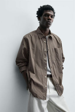 RELAXED FIT CHECK SHIRT - Zara фото 7