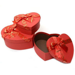 Коробка подарочная 3 штуки Сердце набор красная / ST017-32 /уп 36/ - Галеонтрейд фото 2