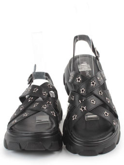 08-PEAG47-2 BLACK Босоножки женские (натуральная кожа)