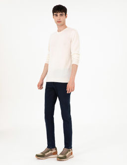Ekru Slim Fit Bisiklet Yaka Ka_mir Triko Kazak - Pierre cardin фото 4