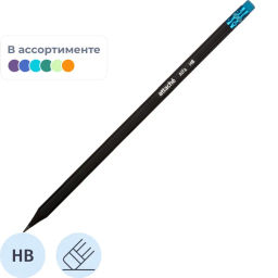 Карандаш чернографитный Attache Alfa HB заточ.,с ласт.  фото 2