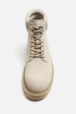 LACE-UP LEATHER BOOTS - Zara фото 8