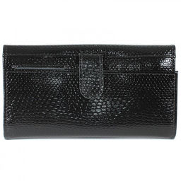 Портмоне женское Croco-ПР-954 натуральная кожа 3 отд, 17 карм, черный змея (201) 209307  фото 2