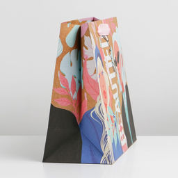 Пакет крафтовый горизонтальный Beautiful girl, ML 23 27 11.5 см - Дарите счастье фото 2