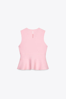 KNIT PEPLUM TOP WITH TIES - Zara фото 15