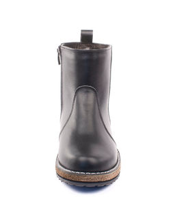 Ботинки женские на войлочной подошве, кожа, овчина, молния.