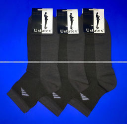 Цена за 10 пар. ЮстаТекс носки мужские укороченные спортивные 1с19 сетка темно-серые