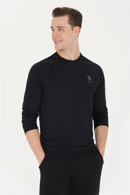 U. S. Polo Assn / Мужской черный базовый свитшот с круглым вырезом - U.s. polo assn фото 9