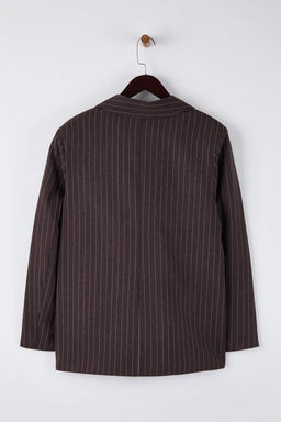 Kahverengi Cizgili Anvelop Blazer Ceket TWOAW26BC00063 - Trendyolmilla фото 2