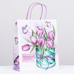 Цена за 2 шт. Пакет крафтовый Хорошего настроения, 25?22?11 см