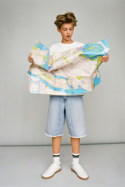 RELAXED BAGGY STAR PATCH DENIM BERMUDA SHORTS - Zara фото 6