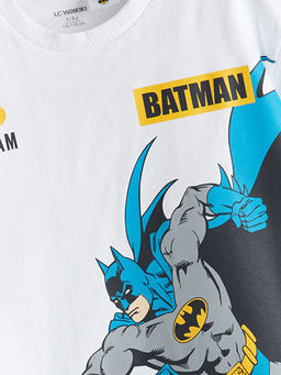 Bisiklet Yaka Batman Bask?l? Erkek ?ocuk Ti??rt