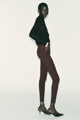 MID-WAIST BELTED JEGGINGS - Zara фото 4