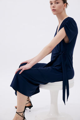 Vestido cruzado de punto