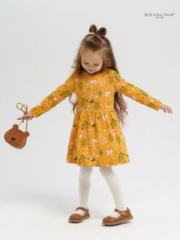 Платье Эля ежики на горчице - Sovalina фото 2