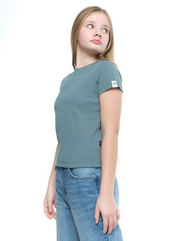 Футболка в рубчик 22-0210 хаки